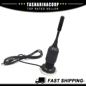 Uxcell 743151891317 Universal Piece Of 1 Magnetic Base 155cm Signal Radio Am Fm Antenna Aerial Black