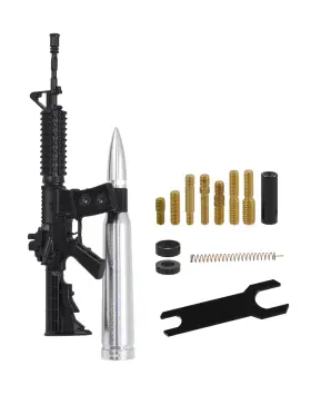Sar15sl-sad008 Vms Racing Silverado Sierra Silver Ar15 Ar-15 50 Caliber Bullet Aluminum Short Antenna