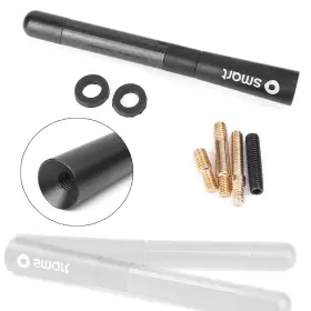 Winbuyshopusa 612015773598 4.7 Inch For Benz Smart Fortwo Short Carbon Fiber Radio Aerial Antenna Black Car
