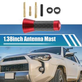 X Autohaux 726215843767 1 Set 3.5cm 1.38 Inch Car Am Fm Radio Signal Antenna Mast Universal Red Black