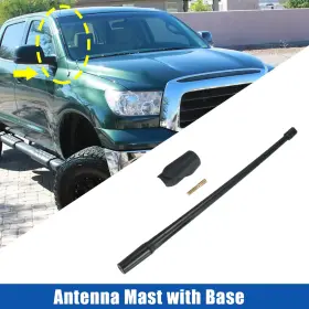 X Autohaux 782685988735 30cm 11.8 Inch Antenna Mast Set With Base For Toyota Tundra 2013-2018 Black 1