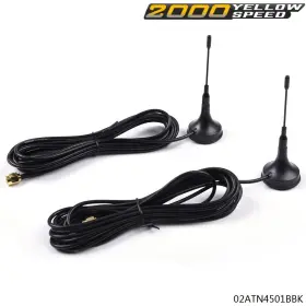 Ylw277288 Ylwspeed2000 Fit For P71 Crown Victoria 3-3/4 Inch 2 Lot Tall Magnetic Police Antenna Black Kit