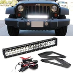 120W 20" Led Light Bar W/ Front Grille Bracket, Wirings For 07-17 Jeep Wrangler New. Price: $91.09.