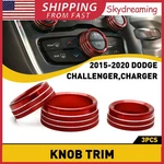 3PCS Car Audio Ac Knob Button Trim Ring For Charger Dodge Challenger 2015-2019 New. Price: $12.34.