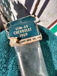 Nos 1969 Chevy Chevrolet Antenna Mast CFM-69 Nova Camaro Replacement In Pack New. Price: $7.00.