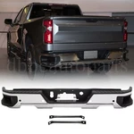 Chrome Rear Bumper W/dual W/sensor For 2019-2024 Chevy Silverado Gmc Sierra 1500 New. Price: $289.99.