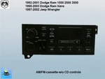 04858556AD 92-01 Dodge Ram & Vans Cherokee Wrangler Stereo Cassette Radio Player Used. Price: $139.00.